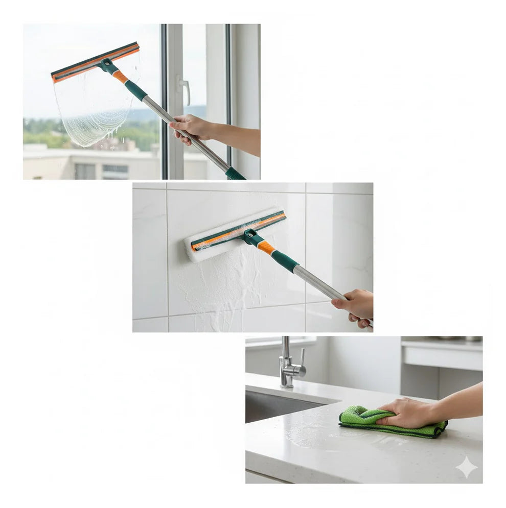 3-in-1 Glass Wiper  – Multi-Surface Cleaner for Home & Office