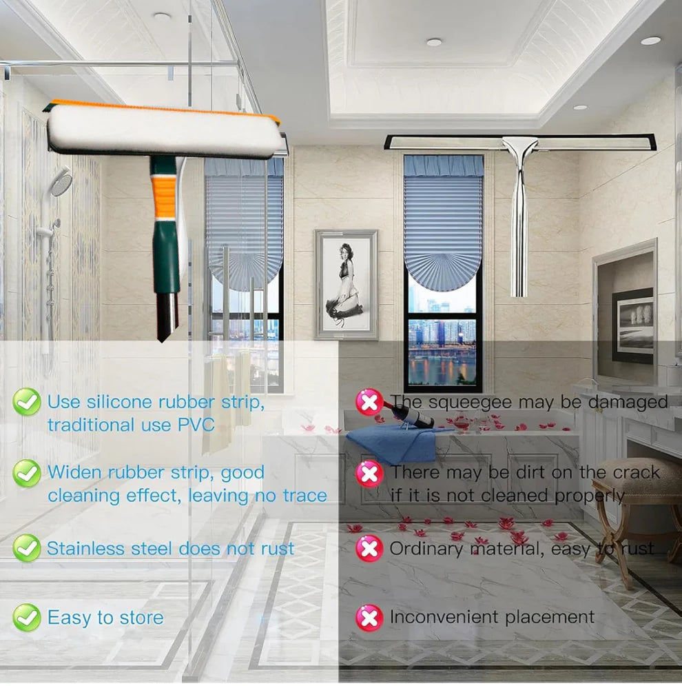 3-in-1 Glass Wiper  – Multi-Surface Cleaner for Home & Office