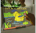 Led message writing board 6×6 inch with 7 neon markers